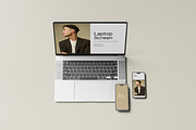 Laptop And Phone Mockup, a Wearable Device Mockup by Graphic_world89 (Thumbnail 5 of 8)