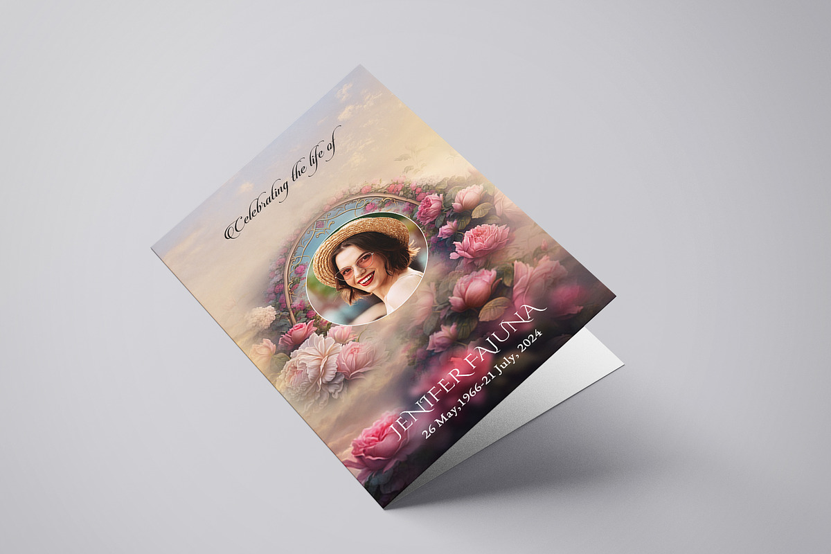 Floral Funeral Program Template, a Brochure Template by Template Shop (Photo 3 of 5)
