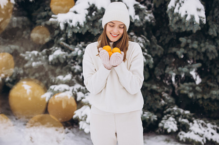 Happy beautiful girl in winter, a Holiday Photo by Cherkas Photography