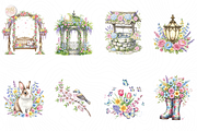 Watercolor Spring Garden Clipart PNG, an Object Illustration by KennedyStudio (Thumbnail 2 of 5)