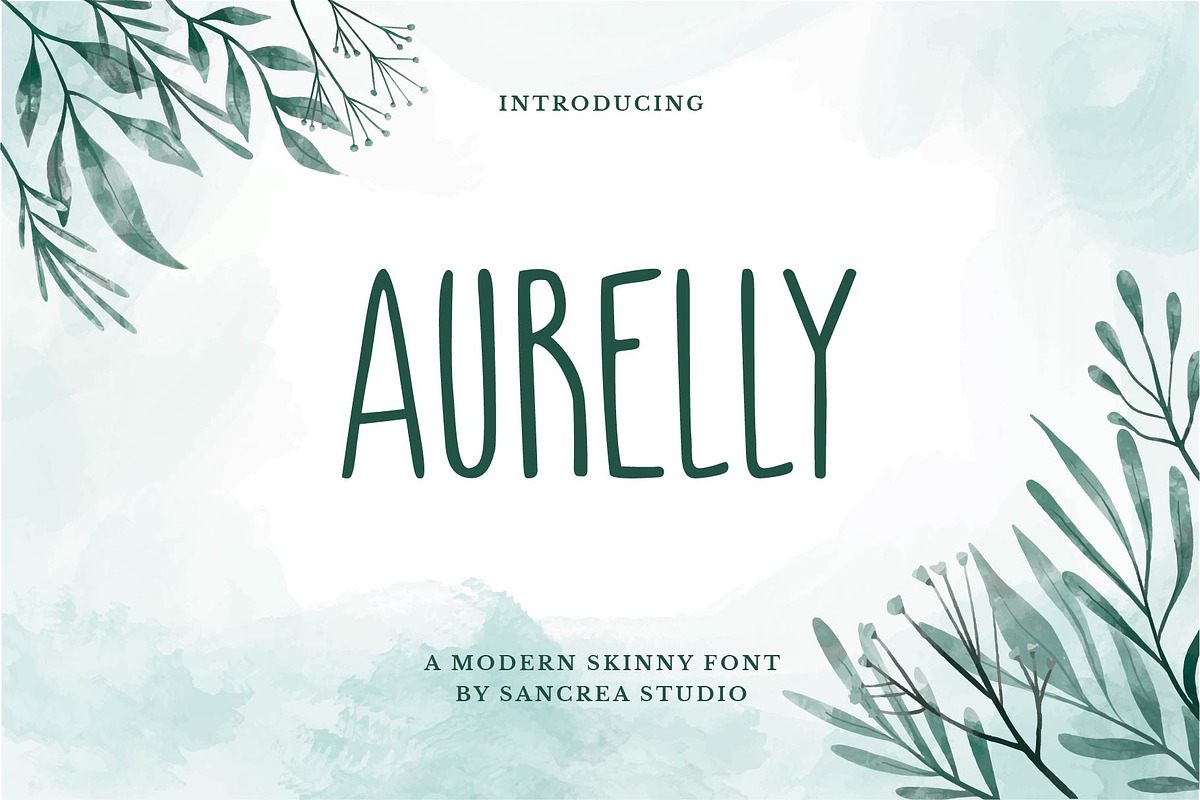 Aurelly - A Modern Skinny Font, a Sans Serif Font by sancreastd. (Photo 1 of 5)