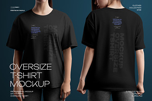 5 Mockups Woman Oversize T-Shirt, a Shirt Mockup by Grow Design Craft Studio