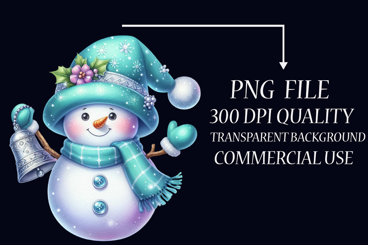 Christmas Snowman Clipart, an Illustration by Libby Wishes (Photo 5 of 6)