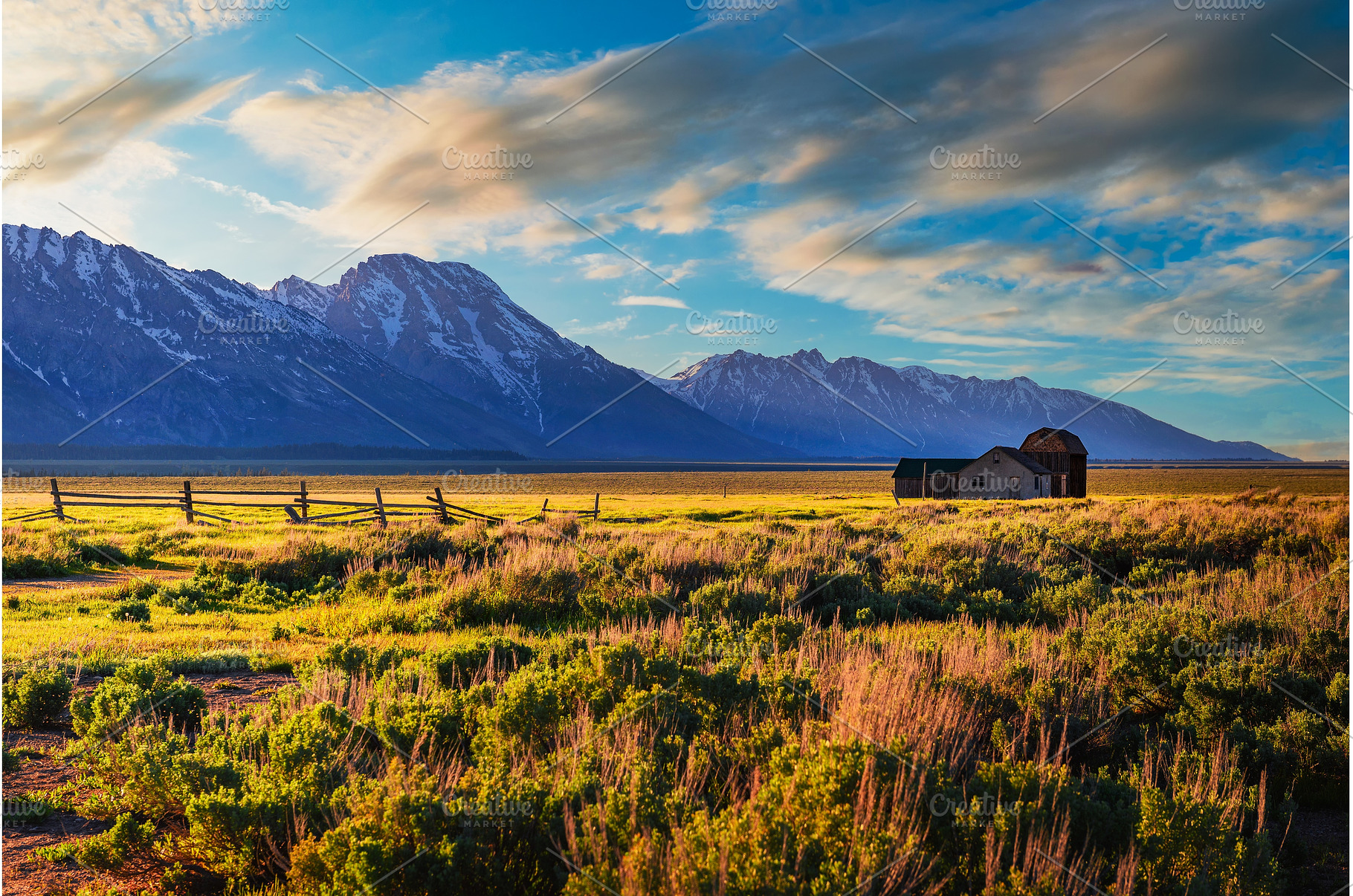 Sunset over a historic farm at, a Nature Photo by Nick Fox