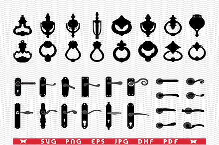 SVG,Door Handles,Knockers,Silhouette, an Icon by DesignStudioRM