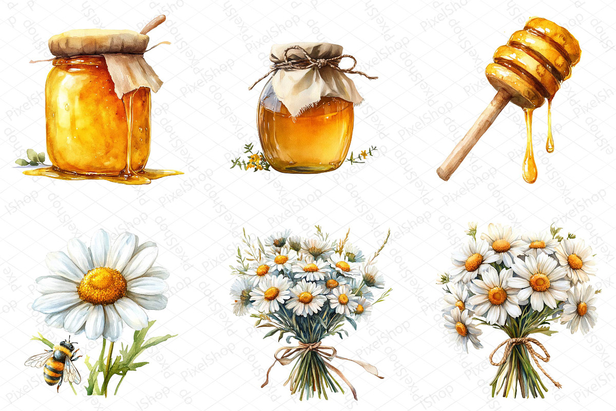 Summer Honey Garden Clipart, an Illustration by DreamPrint404 (Photo 5 of 7)