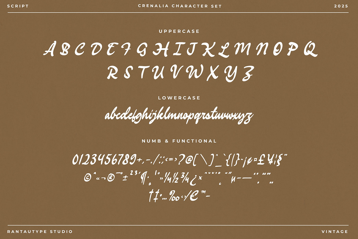 Crenalia Vintage Script Font, a Script Font by RantautypeStudio (Photo 16 of 17)
