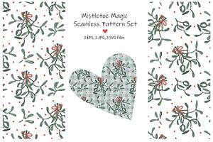 Mistletoe Magic Seamless Patterns, a Pattern Graphic by Toltemara