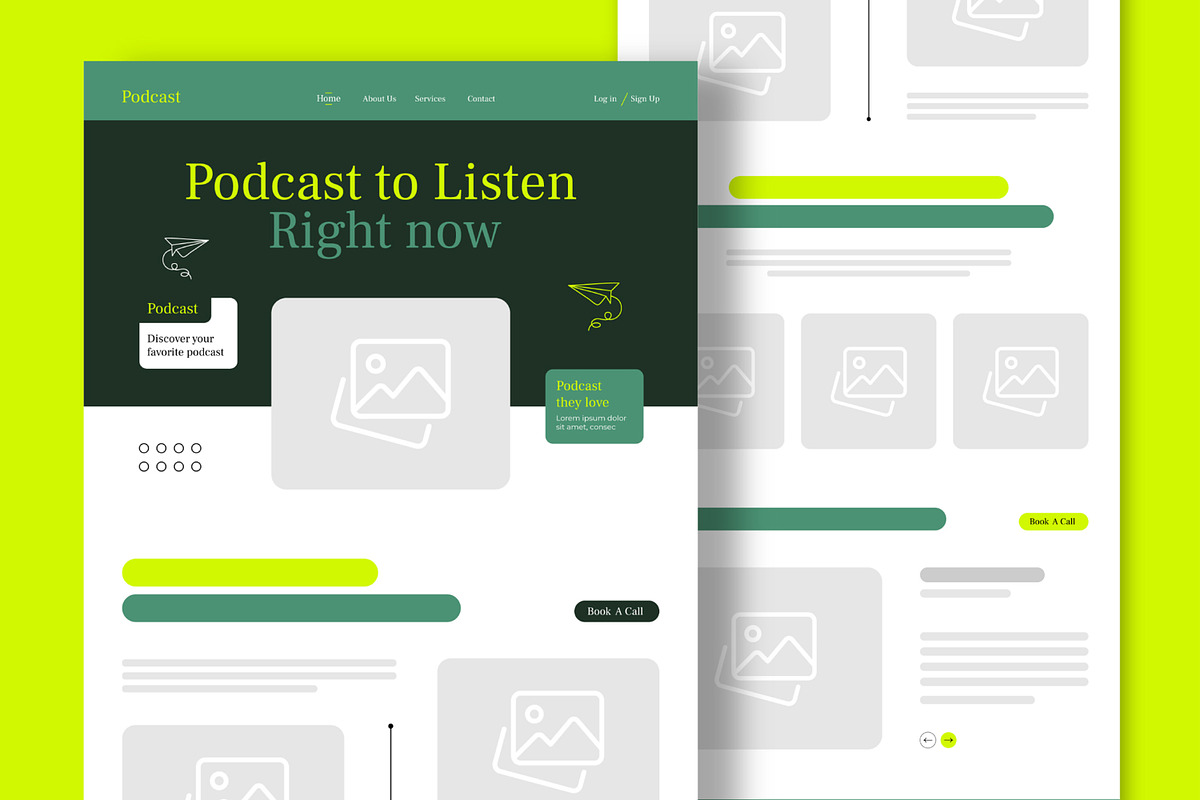 Wireframe Landing Page Layout, an UI Kit Template by CreativeShaper (Photo 1 of 5)
