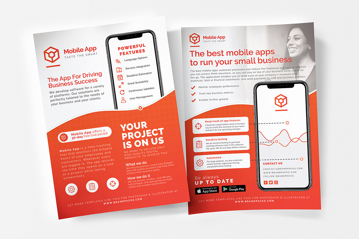 Mobile App Templates Pack v2, a Brochure Template by BrandPacks (Photo 3 of 14)