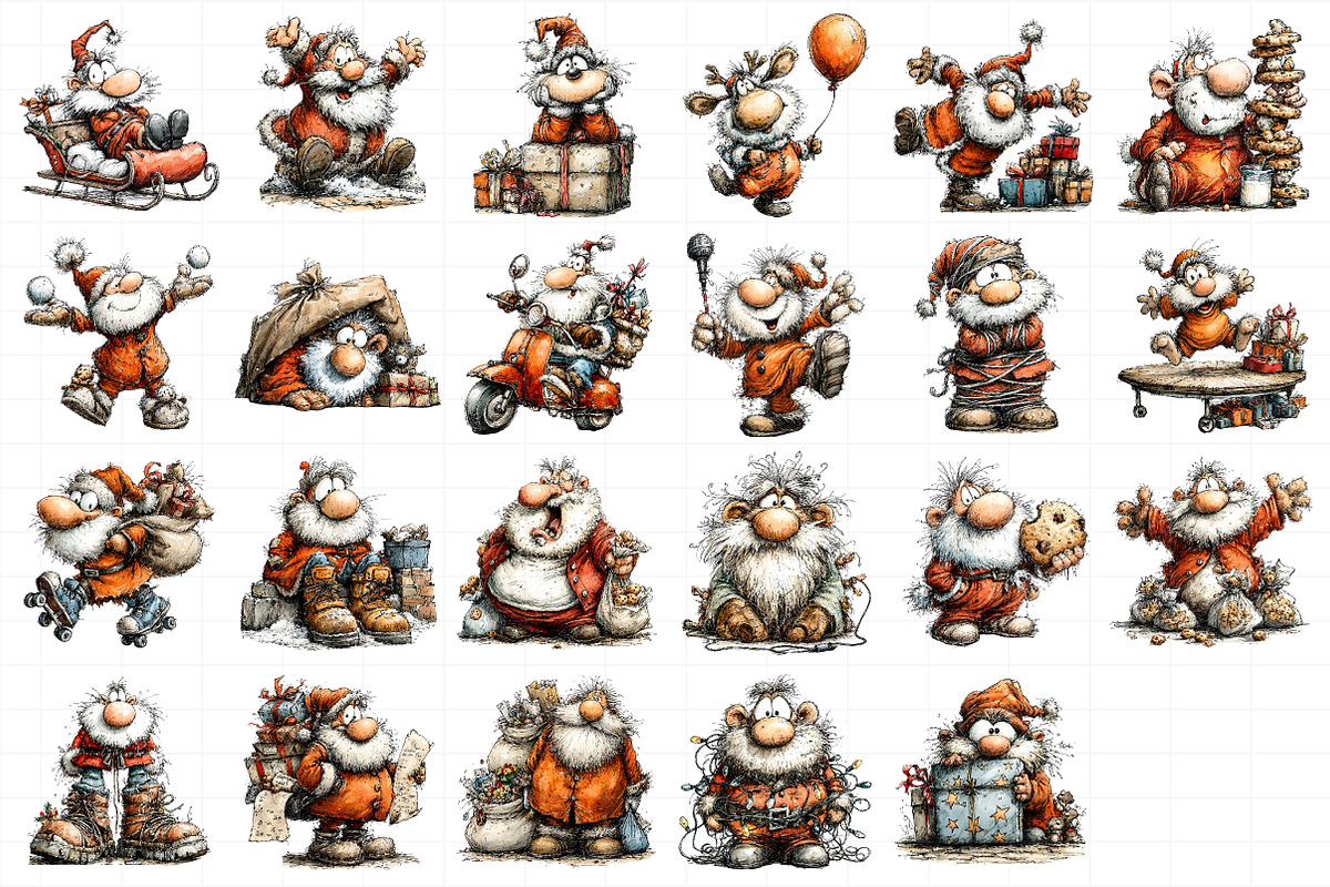 Funny Christmas Santa Clipart, an Illustration by Daily.Designs (Photo 5 of 5)