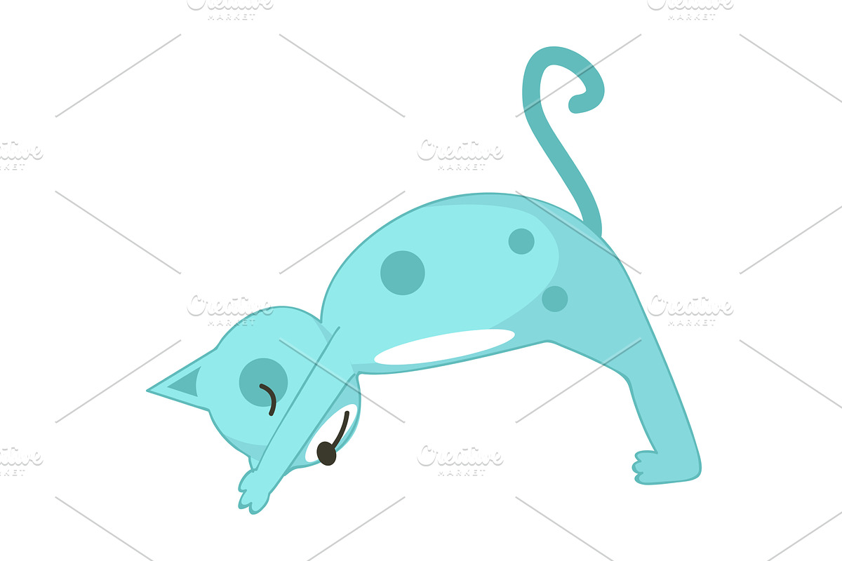 Yoga cat in bridge asana vector cute, an Animal Illustration by SiberianArt