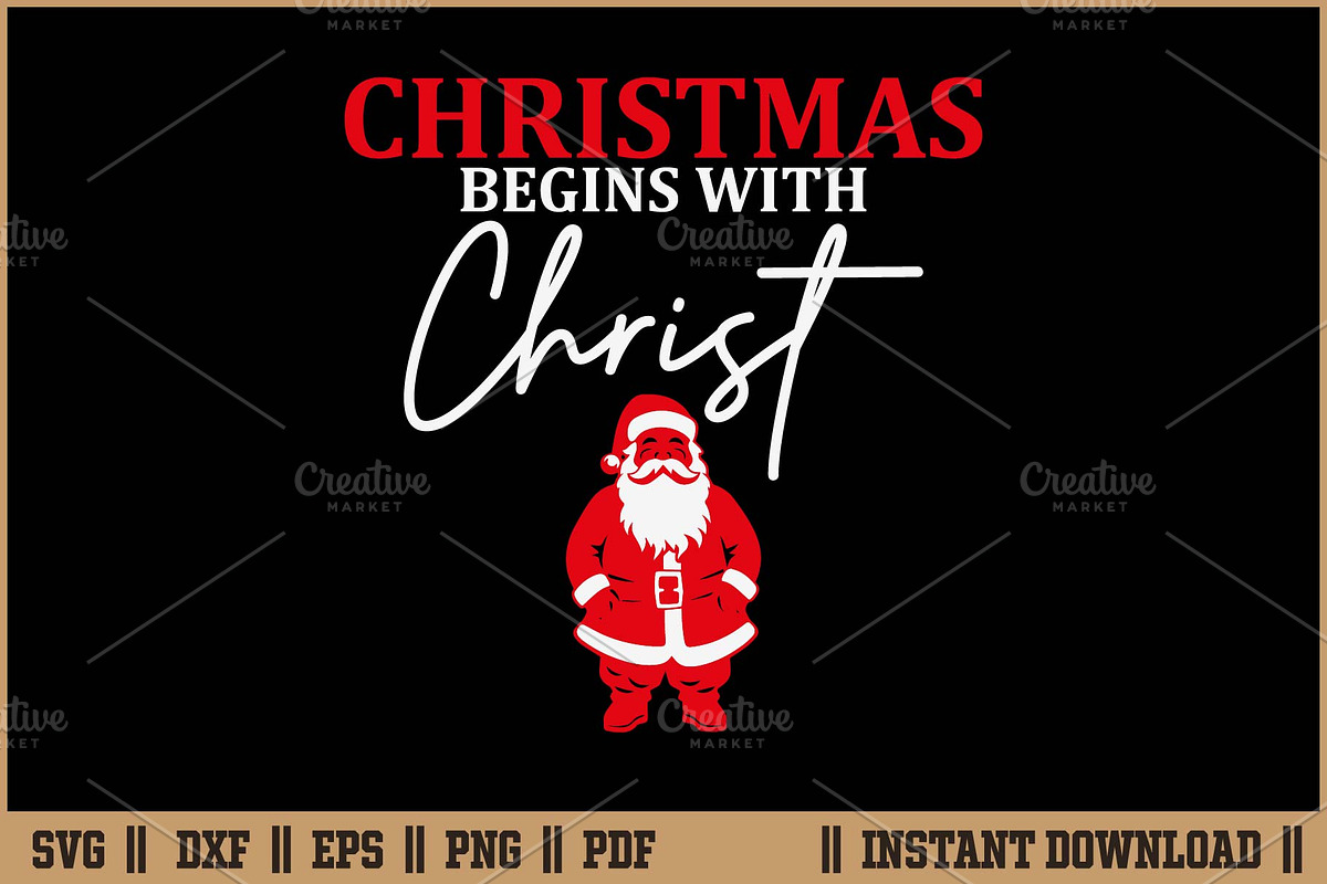Christmas Begins With Santa SVG, a Seasonal Illustration by Handy Arts Studio (Photo 1 of 3)