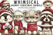 Whimsical Grumpy Christmas Animals, an Illustration by Libby Wishes (Thumbnail 1 of 7)