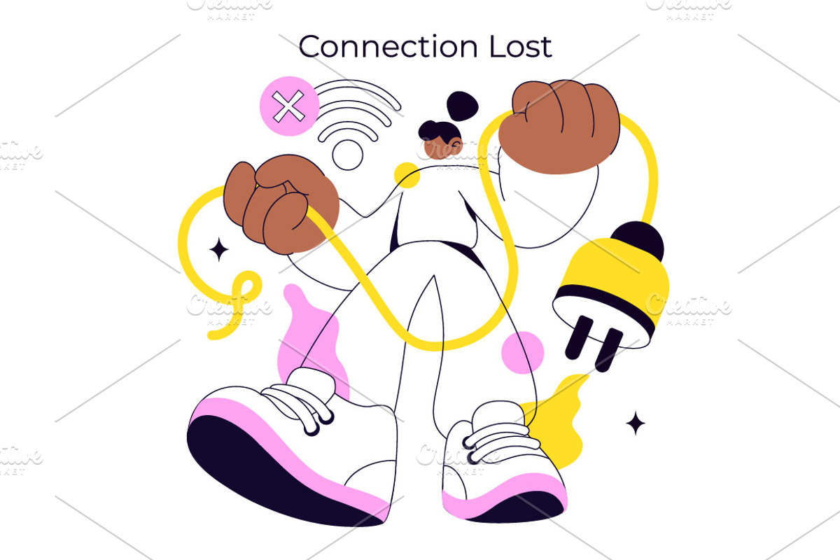 4 Connection Lost Illustration, a Technology Illustration by denayunebgt (Photo 3 of 4)