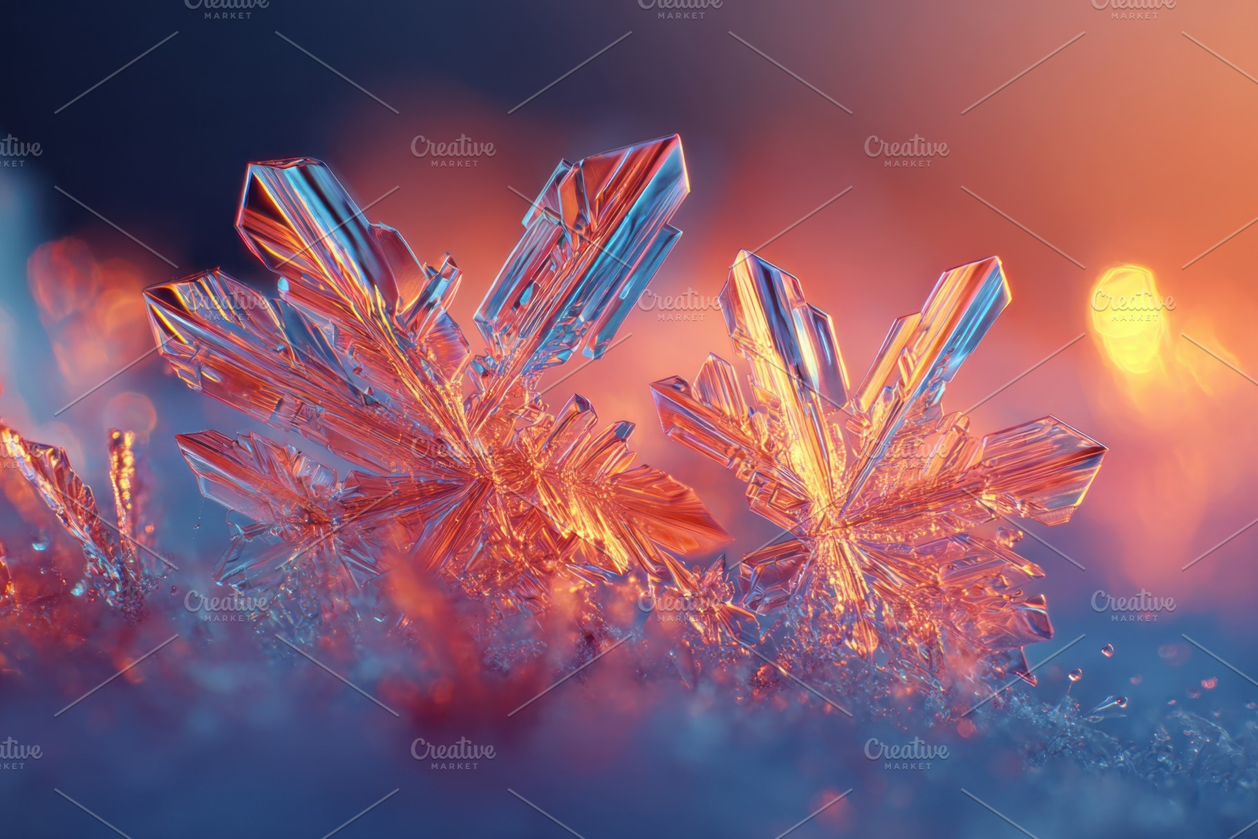 Glistening ice crystals in warm winter light, a Holiday Photo by AlyaAnd