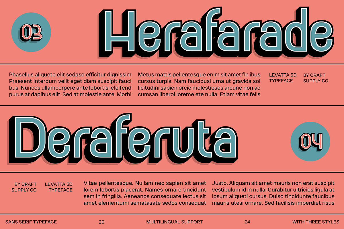 Levatta 3D, a Sans Serif Font by Craft Supply Co. (Photo 6 of 8)