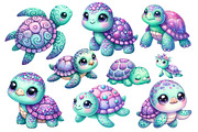 Beautiful Sea Turtles PNG Bundle, an Illustration by Designworld (Thumbnail 3 of 5)