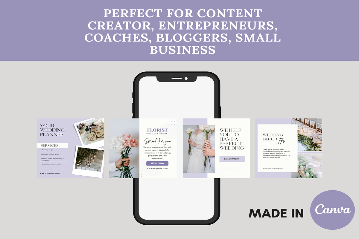 Purple Wedding/Florist Instagram, a Social Media Template by LushBury (Photo 8 of 9)