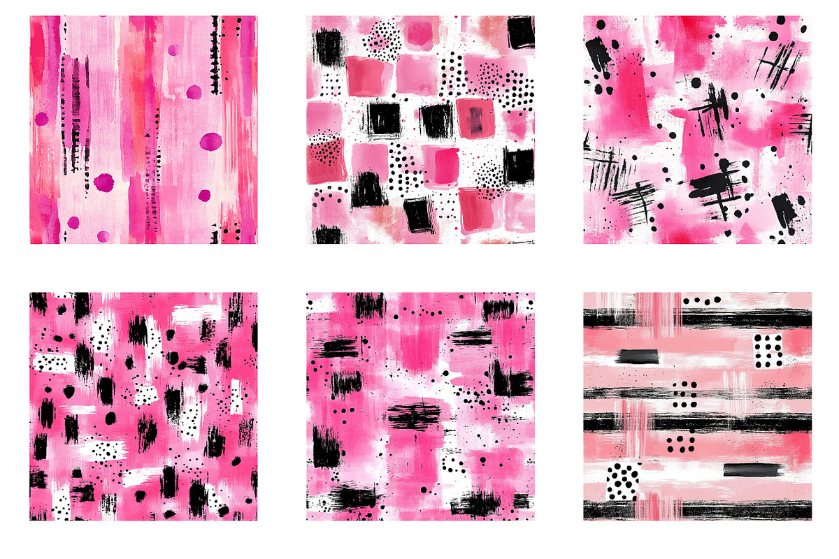 Messy Pink Brushstroke Digital paper, an Illustration by Designworld (Photo 2 of 5)