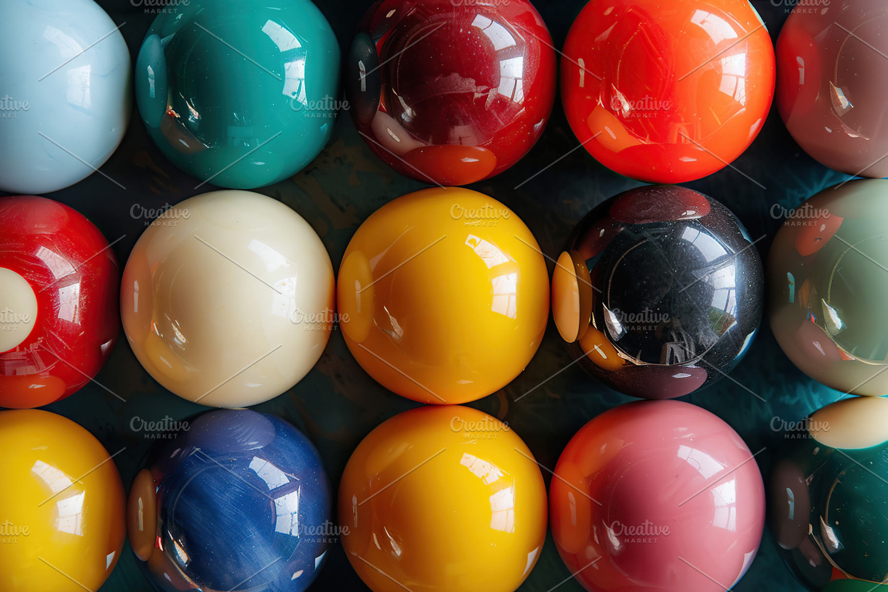 Colorful billiard balls on snooker table, an Arts & Entertainment Photo by AlyaAnd