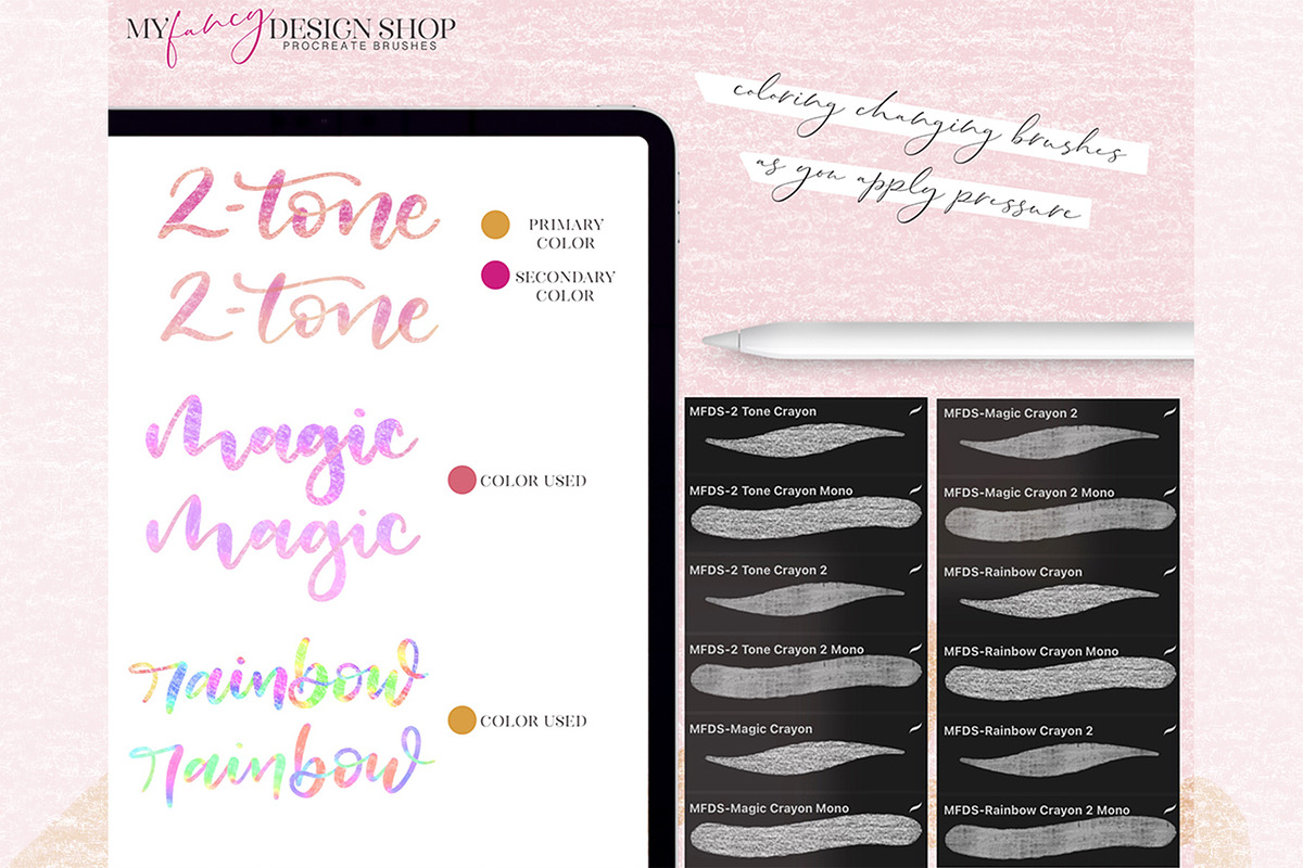 Procreate Crayon Texture Brushes, a Brush Add-On by My Fancy Design Shop (Photo 4 of 11)