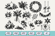 Christmas Botanical Doodle SVG Set, an Object Illustration by Ghagra (Thumbnail 1 of 3)