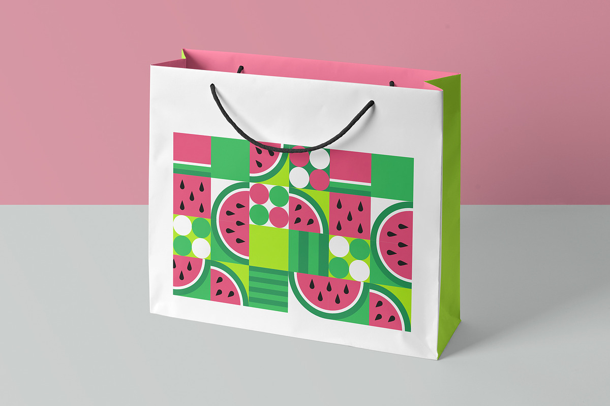 Geometric Watermelons pattern., a Pattern Graphic by Evgeniya Dzhumm (Photo 2 of 7)