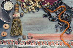 Vintage Accessories Flat Lay