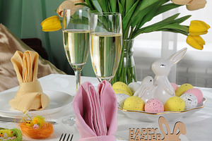 Festive Easter table setting