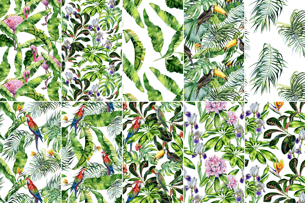 Watercolor tropics, a Pattern Graphic by Anna Myslivets Art (Photo 11 of 12)