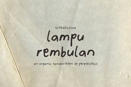 Lampu Rembulan Handwritten Font, a Handwritten Font by Perplexitics