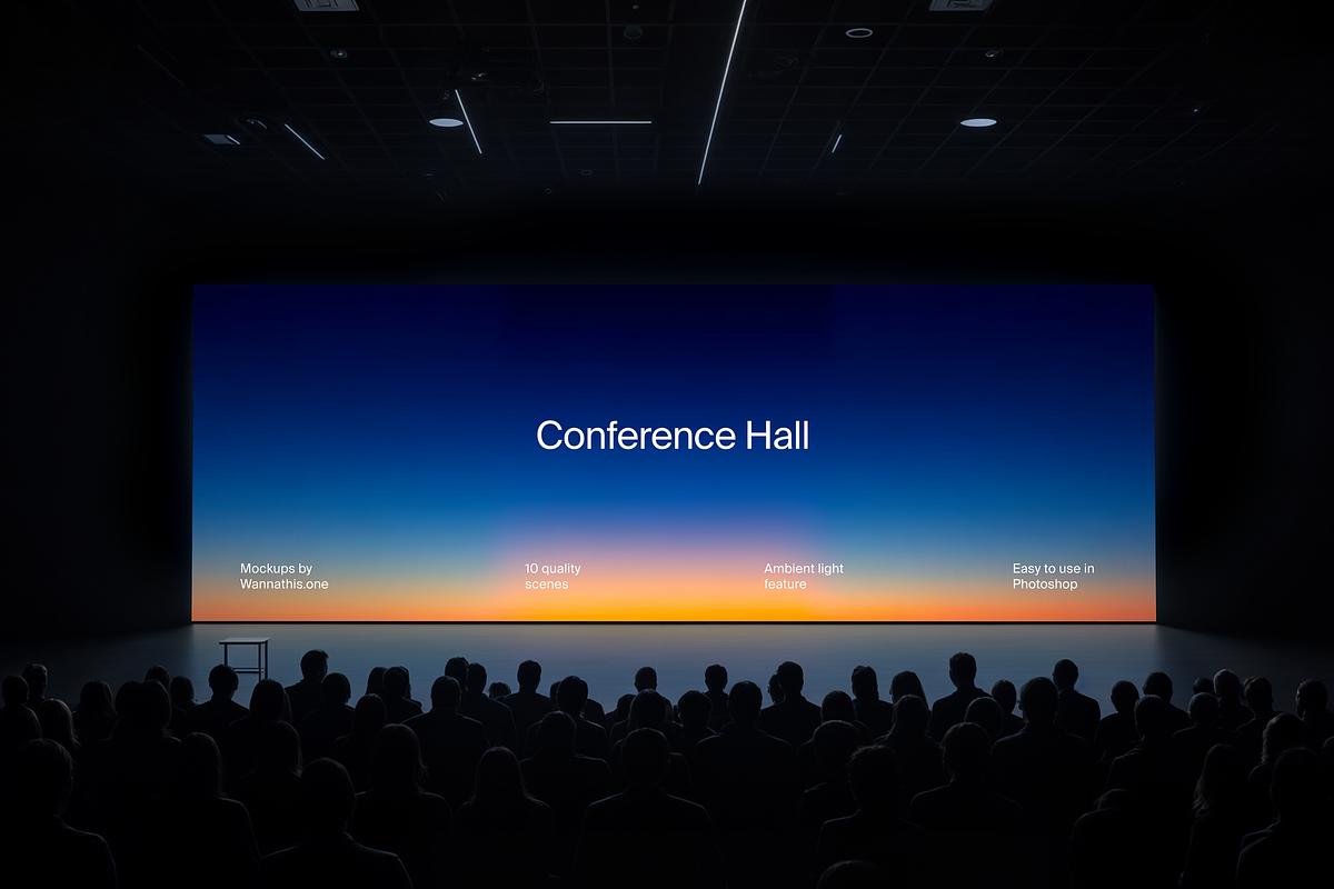 Conference Hall screen mockups, a Mockup by Wannathis.one (Photo 4 of 10)