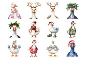 Christmas Silly Goose Clipart, an Illustration by Design Market (Thumbnail 2 of 3)