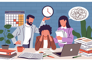 Conflict situation. Employees argue, an Object Illustration by YummyBuum