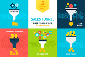 Sales Funnel Vector Concepts
