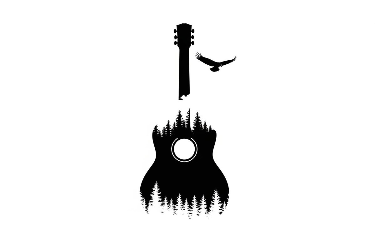 Nature Landscape Guitar Silhouette, an Object Illustration by Creativeshirt (Photo 17 of 31)