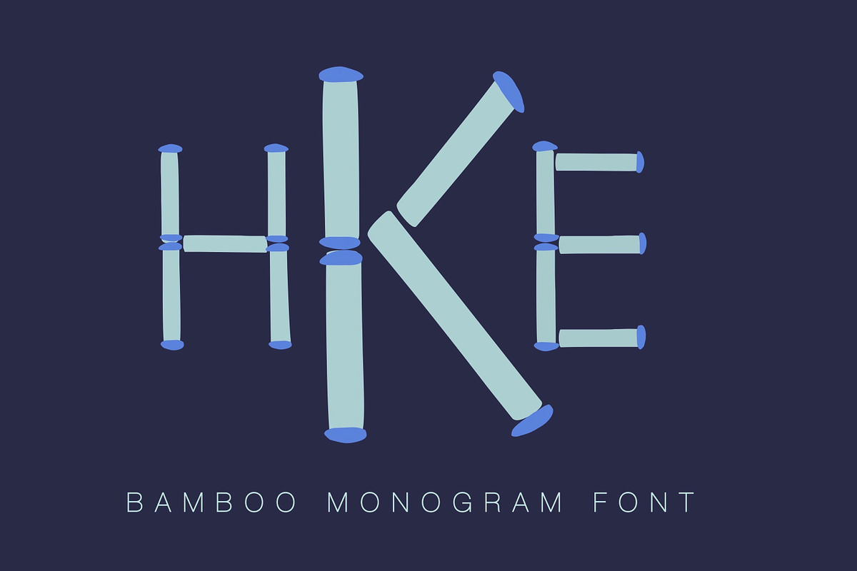 Bamboo Monogram Font Desktop TTF Web, a Font by HERRINGTON DESIGN (Photo 1 of 2)