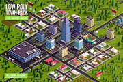 Cartoon Low Poly Town City Pack, an Environmental 3D Model by Anton Moek (Thumbnail 1 of 11)