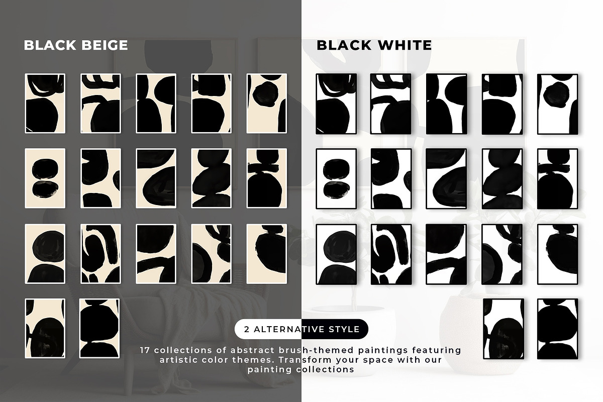Black Bold Abstract Art Print Bundle, a Decorative Illustration by Vibrand Studio (Photo 3 of 10)