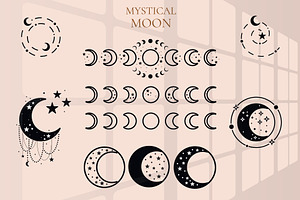 Mystical Moon And Stars