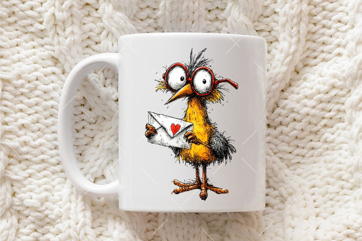 Funny Valentine Bird Clipart, an Illustration by OK Design (Photo 6 of 6)