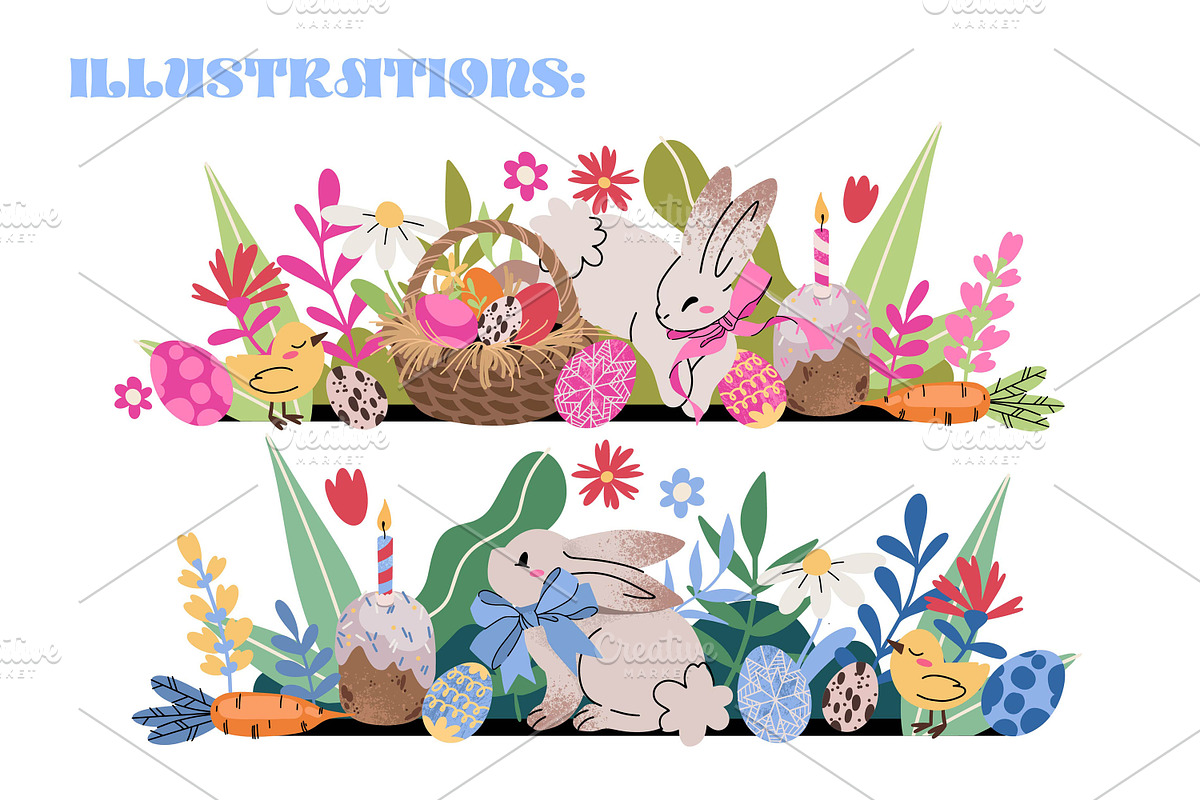 Hand drawn EASTER Stickers, a Seasonal Illustration by UnaAnya (Photo 6 of 7)