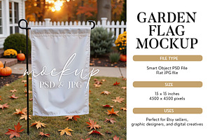PSD Smart Object Fall Flag Mockup, a Mockup by Bijou Bay
