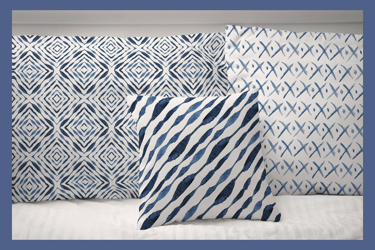 Indigo seamless patterns, a Pattern Graphic by Wild Rose (Photo 4 of 5)