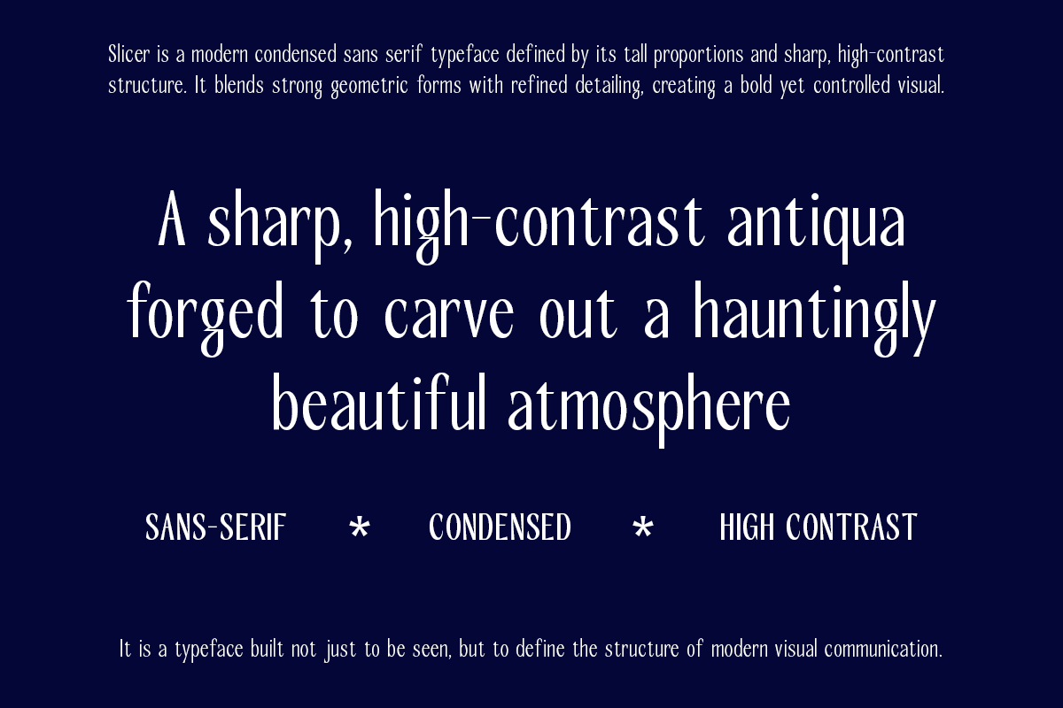 Slicer – Modern Condensed Sans Serif, a Sans Serif Font by roomspace creative lab (Photo 2 of 12)