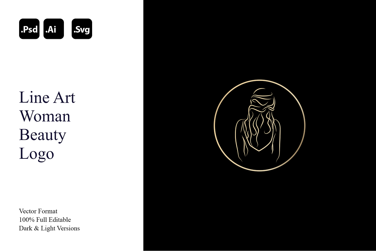 Line Art Woman Beauty Logo, a Branding & Logo Template by Luxury Logos (Photo 1 of 4)