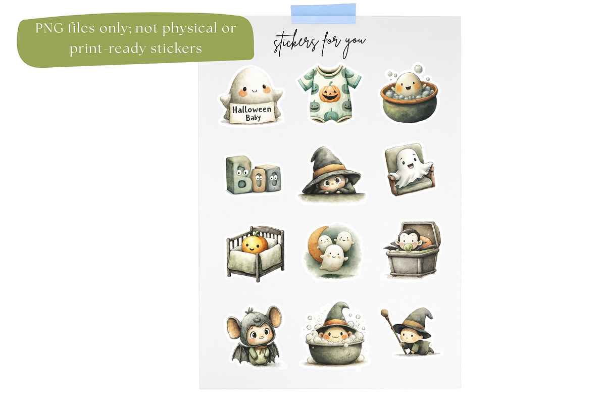Halloween Baby Shower PNG & Patterns, a Seasonal Illustration by Nicole Branger Art (Photo 18 of 23)