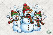 Funny Christmas Snowman Png, an Illustration by Craft Nest (Thumbnail 1 of 6)