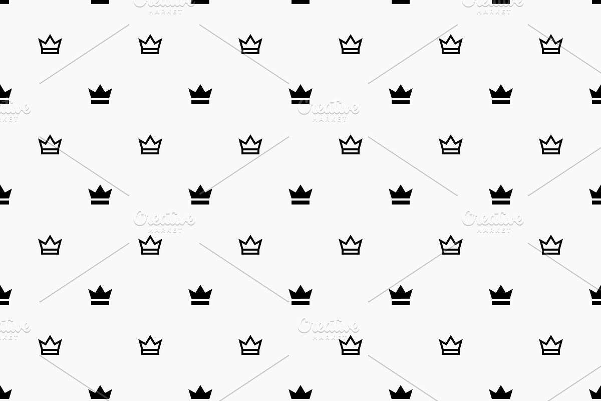 Seamless crown pattern background, a Pattern Graphic by Neopat (Photo 4 of 9)